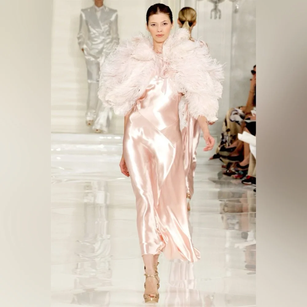 RALPH LAUREN COLLECTION PINK SILK DRESS - Picture 9 of 11